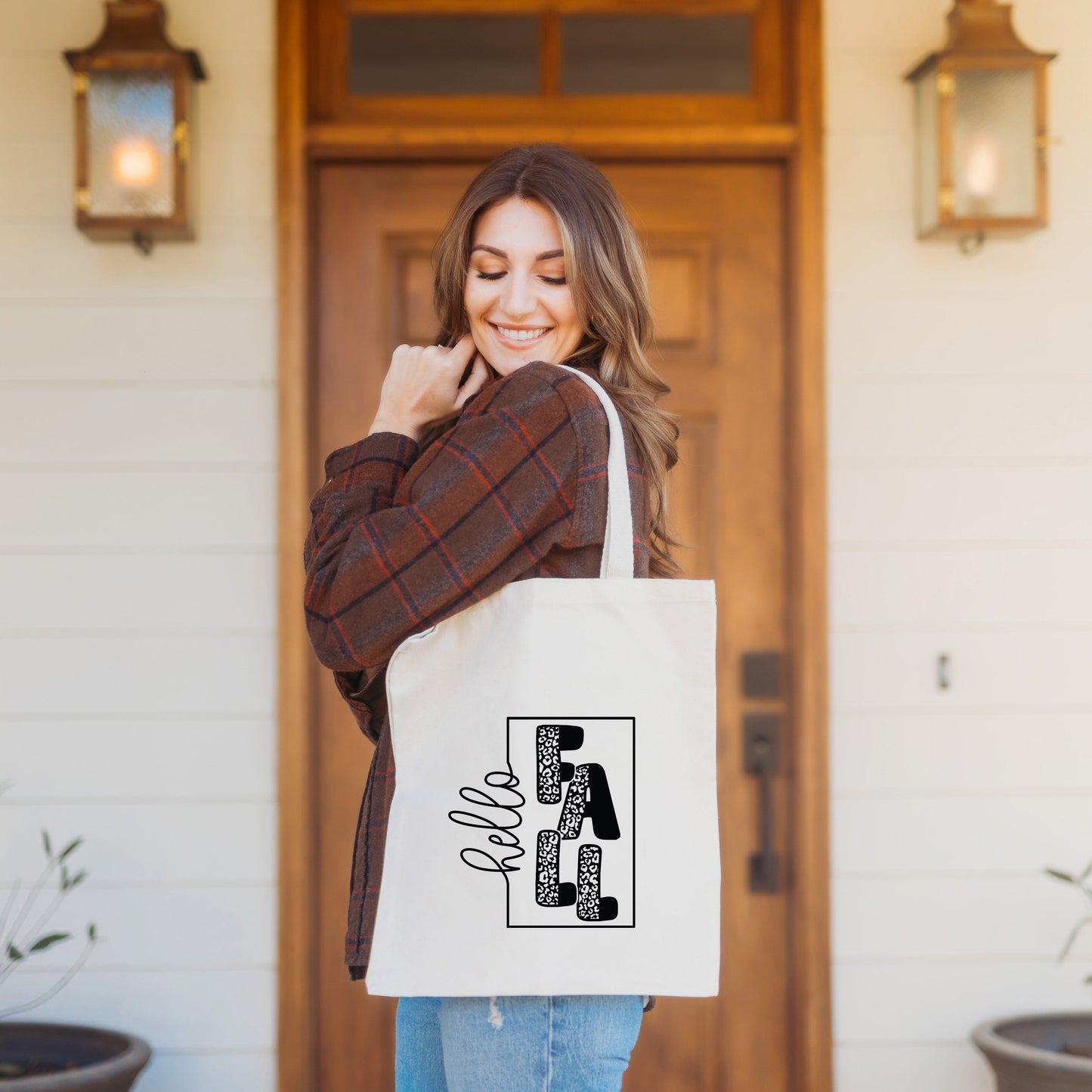 Hello Fall Square | Tote Bag