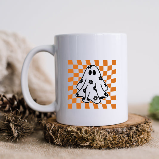 Checkered Flower Ghost | Mug