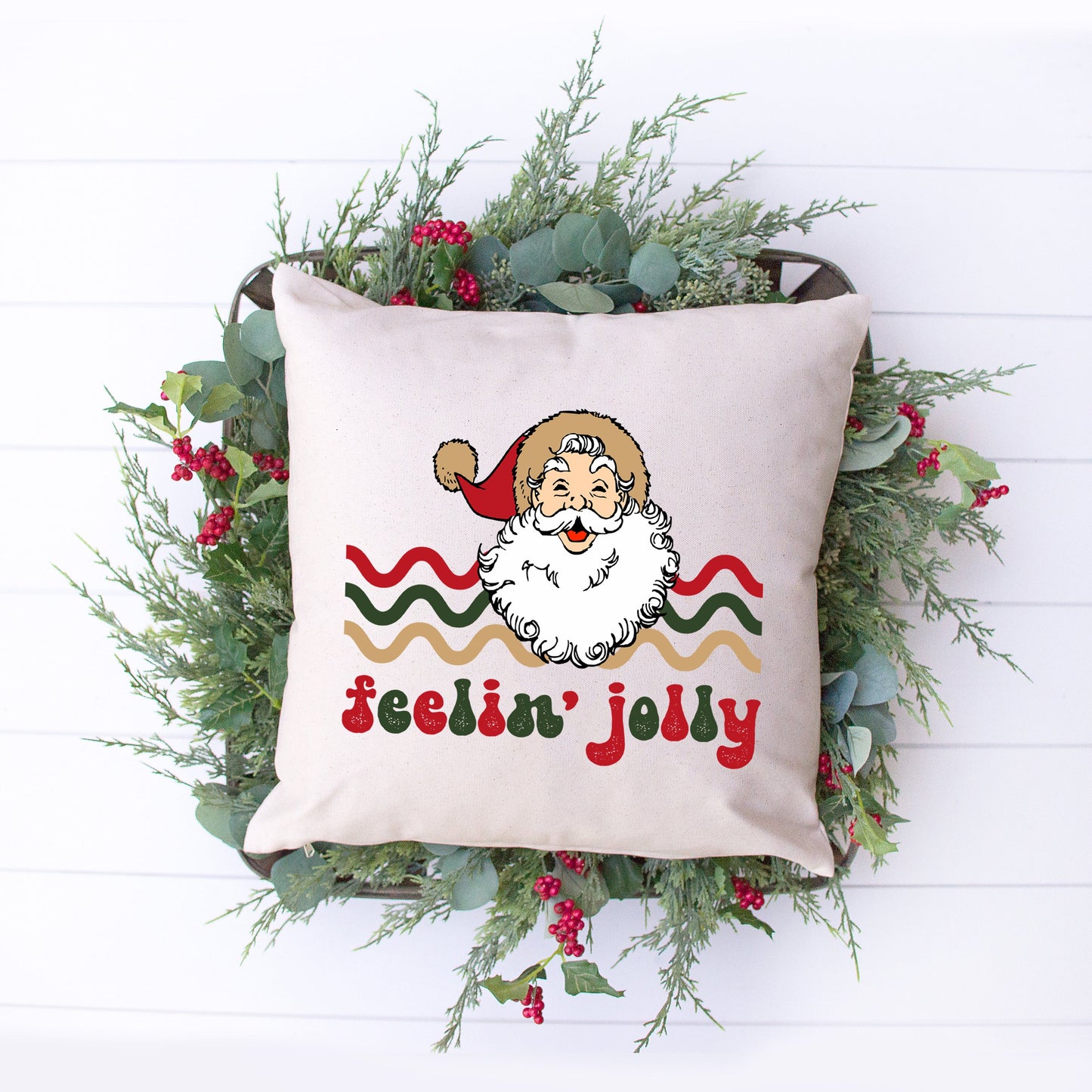 Feelin' Jolly Stripes | Pillow Cover