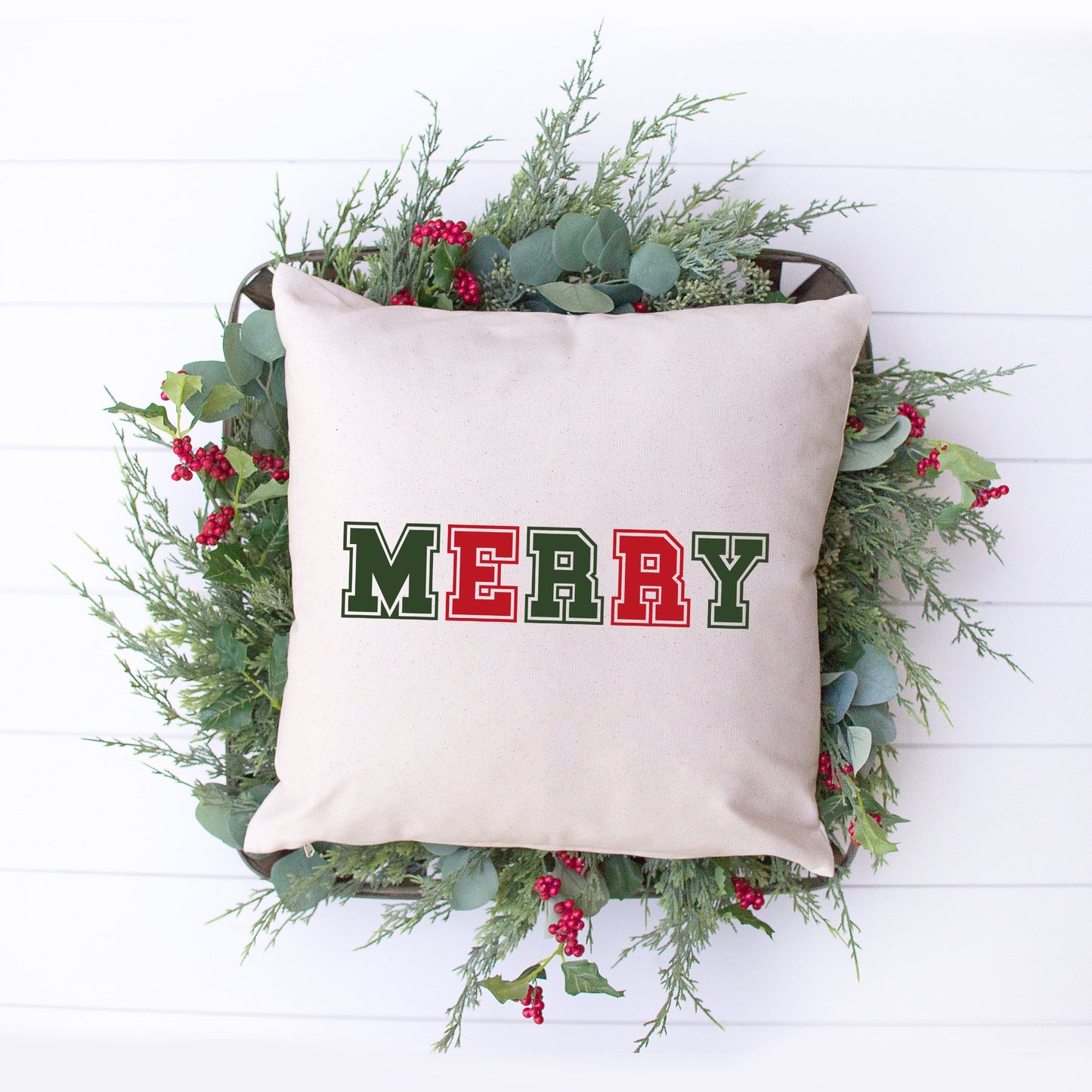 Merry Red And Green Bold | Pillow Cover