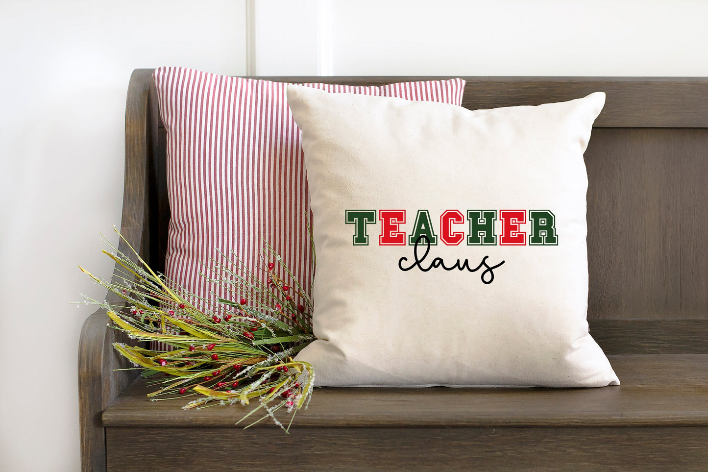 Teacher Claus Bold | Pillow Cover