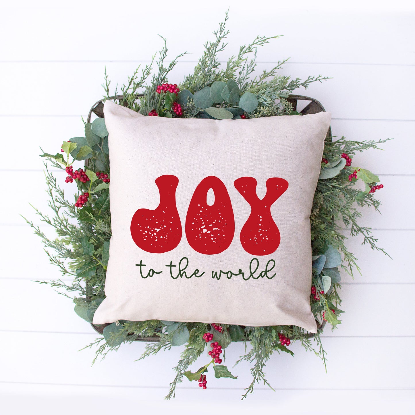 Joy To The World Cursive | Pillow Cover