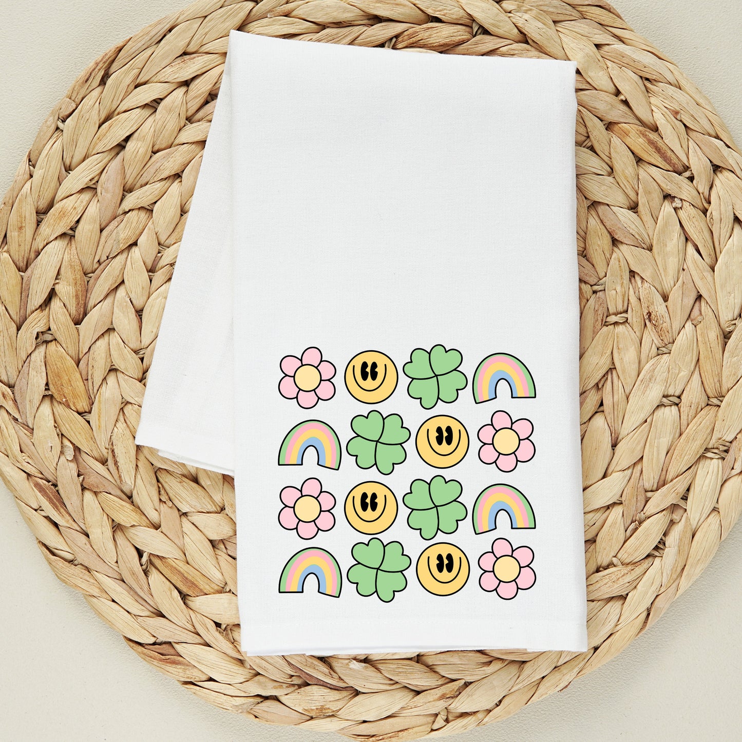 Smiley Clover Daisy | Tea Towel