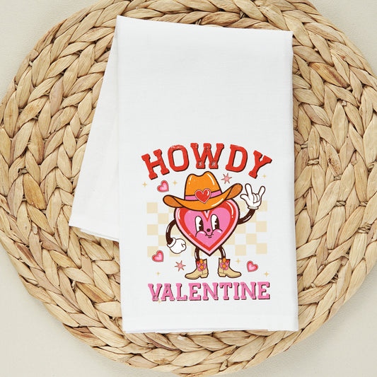 Howdy Valentine Checkered Heart | Tea Towel