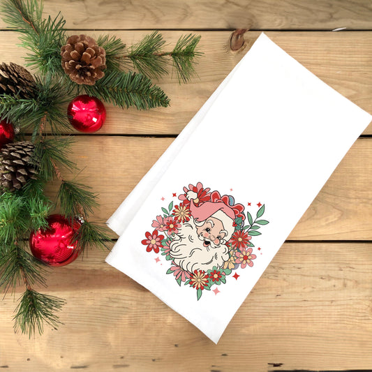 Floral Santa | Tea Towel