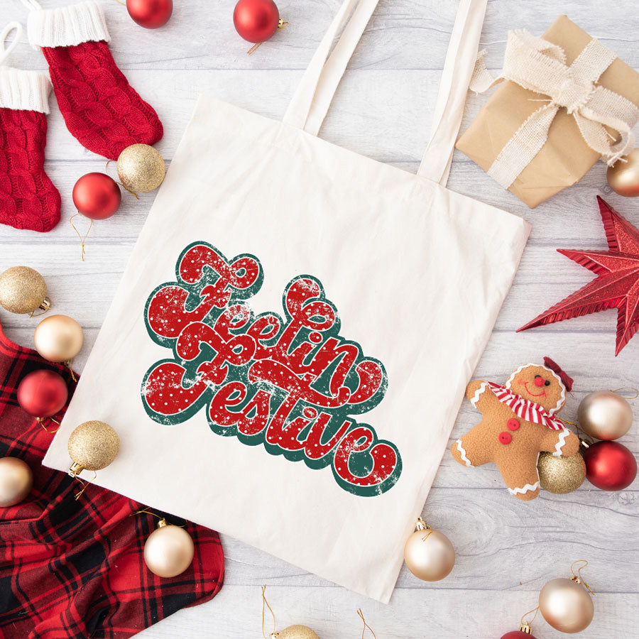 Distressed Feelin Festive | Tote Bag