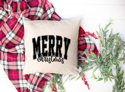 Merry Christmas Cursive Bold | Pillow Cover