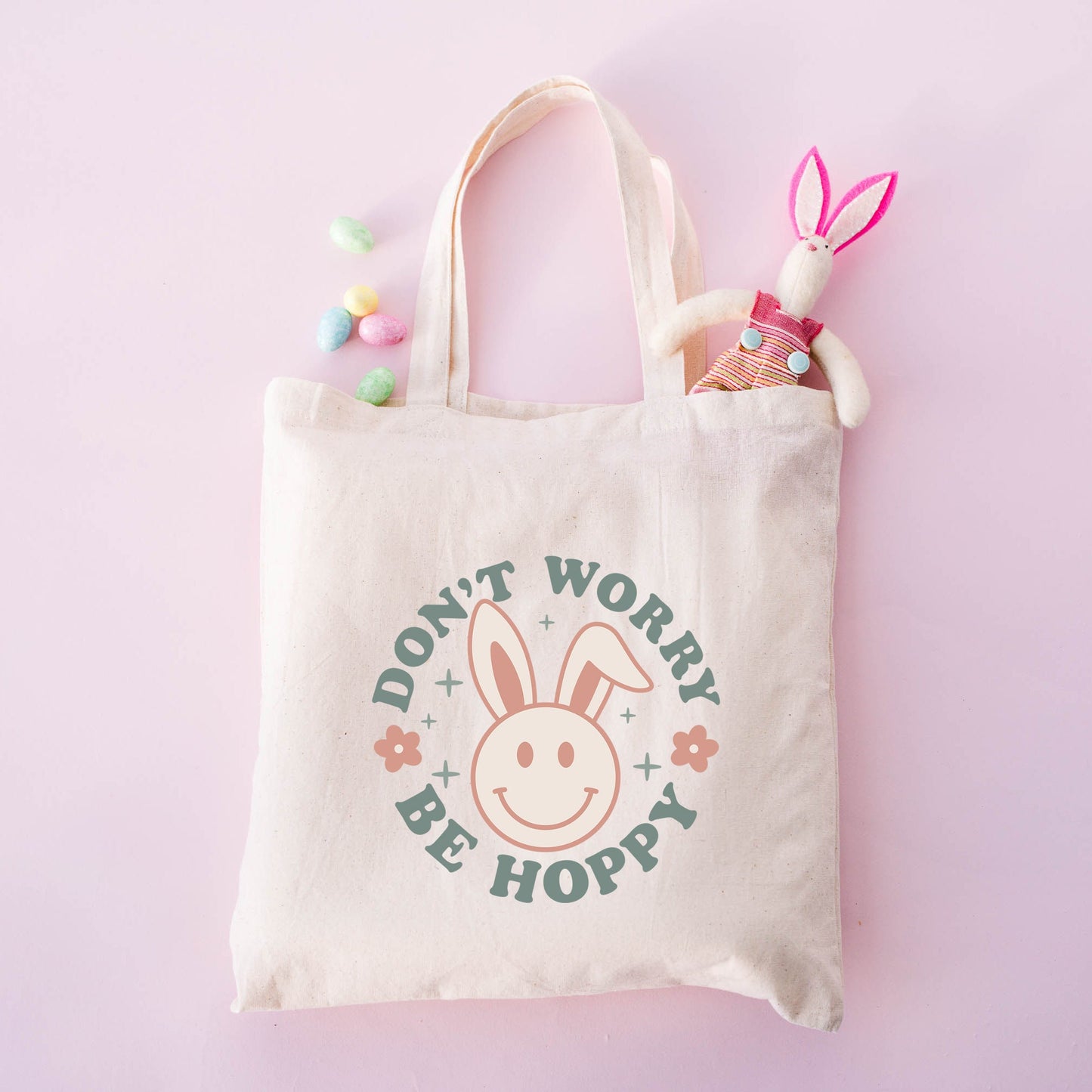 Be Hoppy Smiley Bunny | Tote Bag