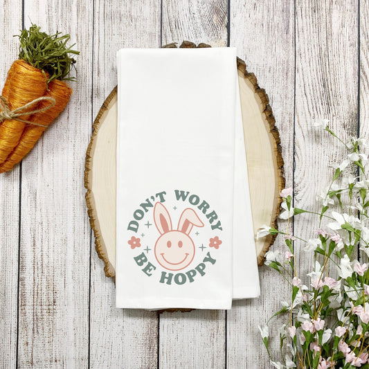 Be Hoppy Smiley Bunny | Tea Towel