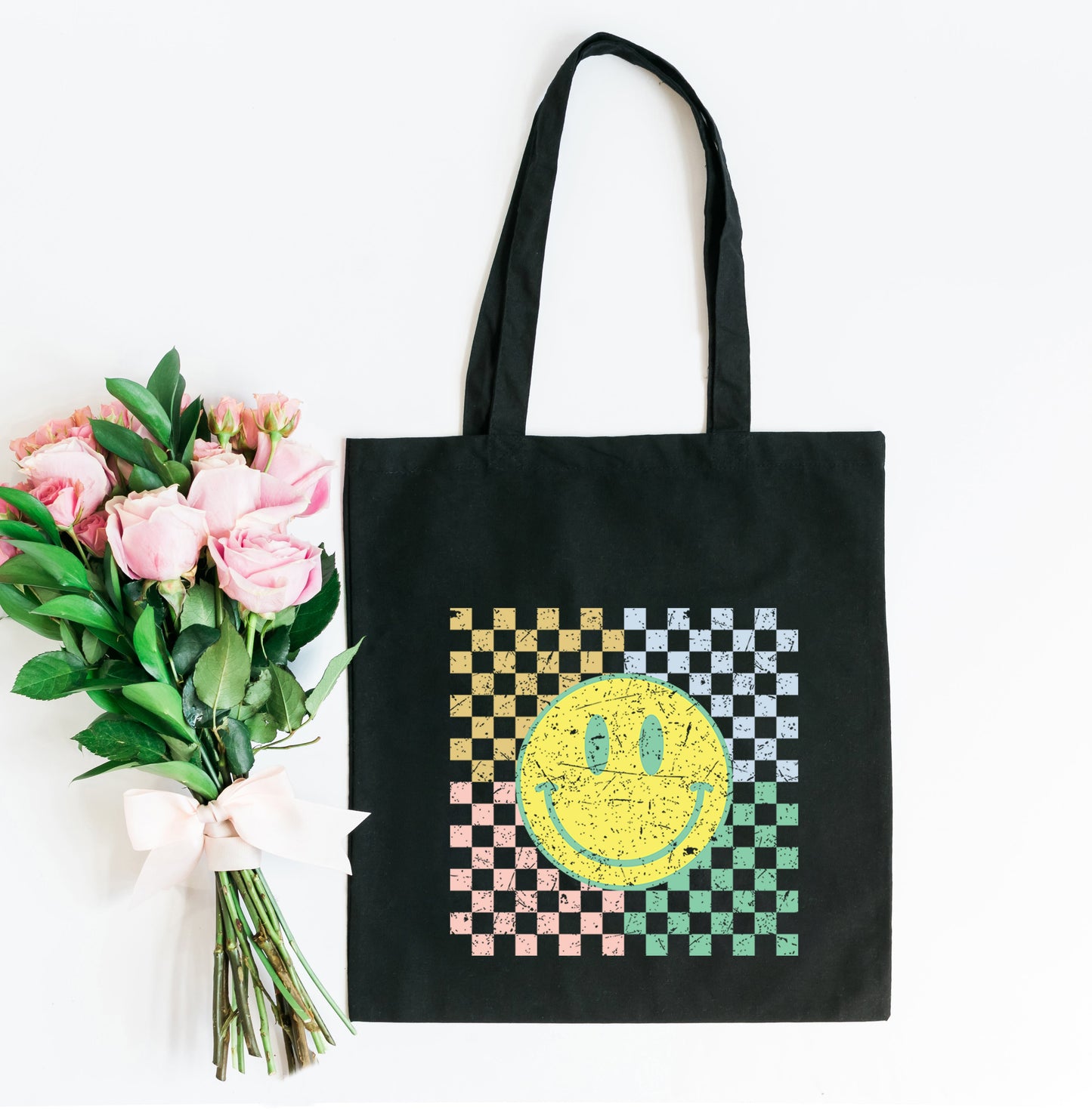 Four Square Smiley Face | Tote Bag