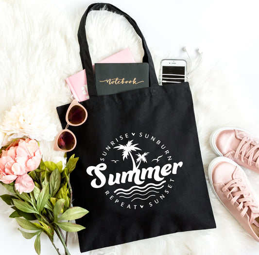 Summer Sunrise Sunburn Sunset Repeat | Tote Bag