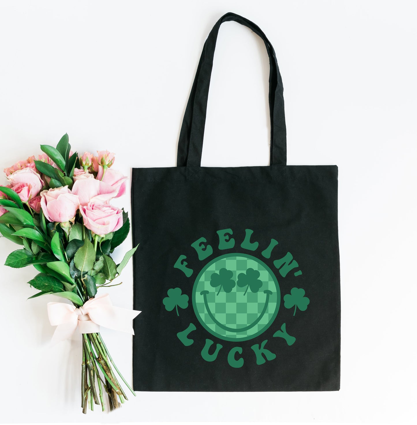 Feeling Lucky Checkered Smiley Face | Tote Bag