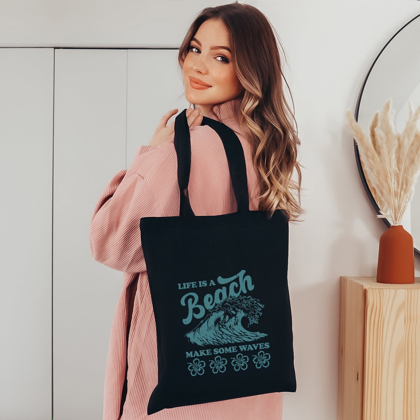 Make Some Waves Flowers | Tote Bag