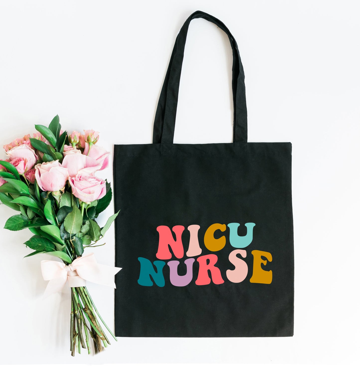 NICU Nurse Wavy Bright Colorful | Tote Bag