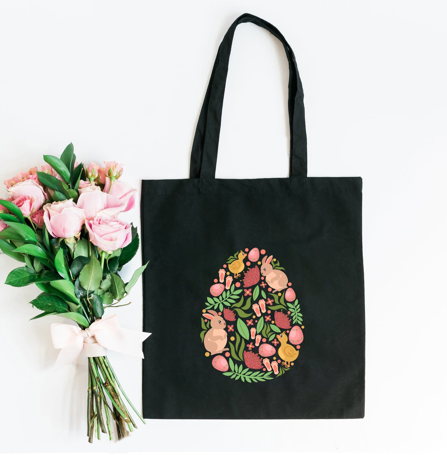 Easter Egg Flowers Bunnies | Tote Bag