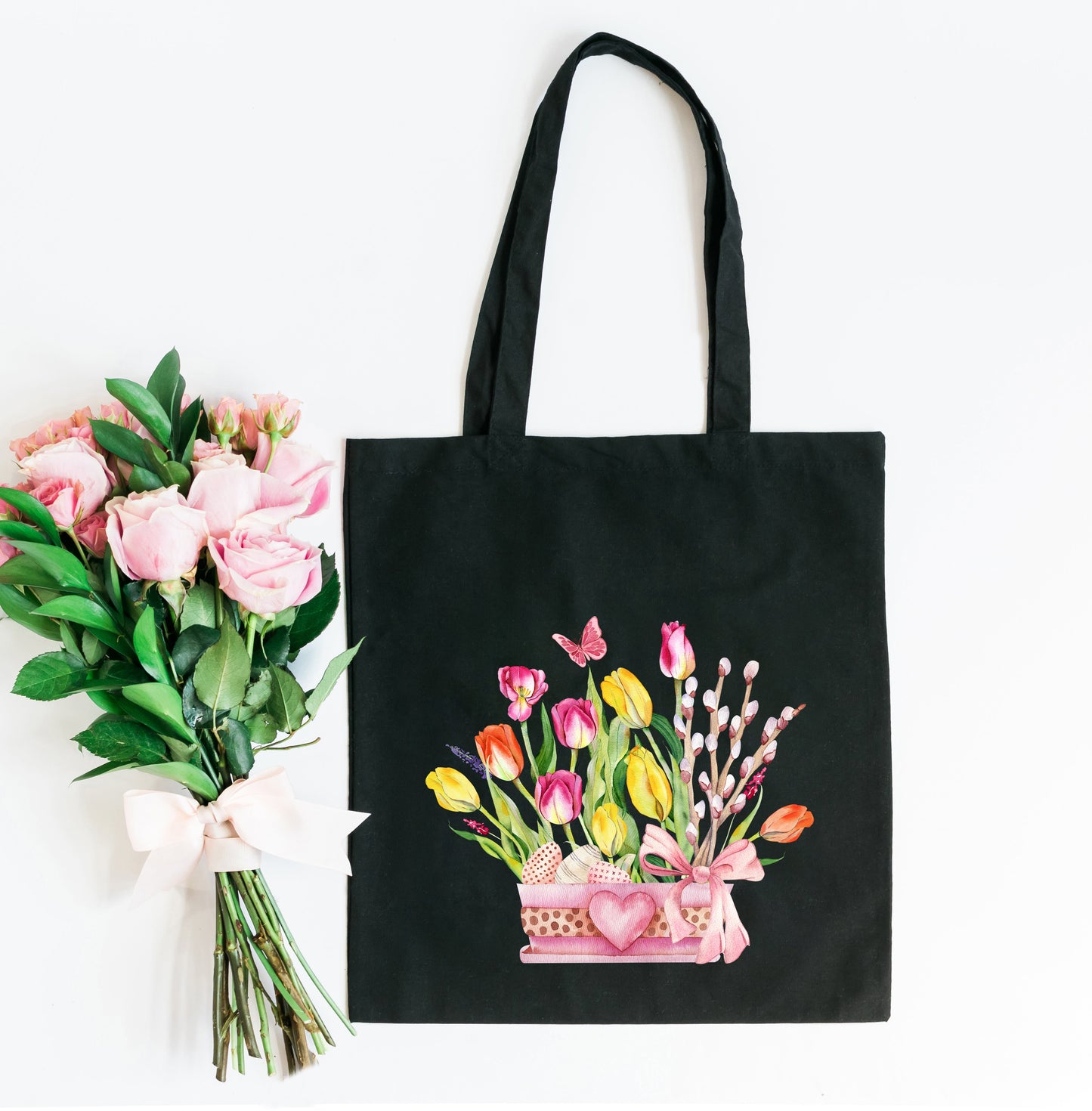 Leopard Basket Easter Bouquet | Tote Bag