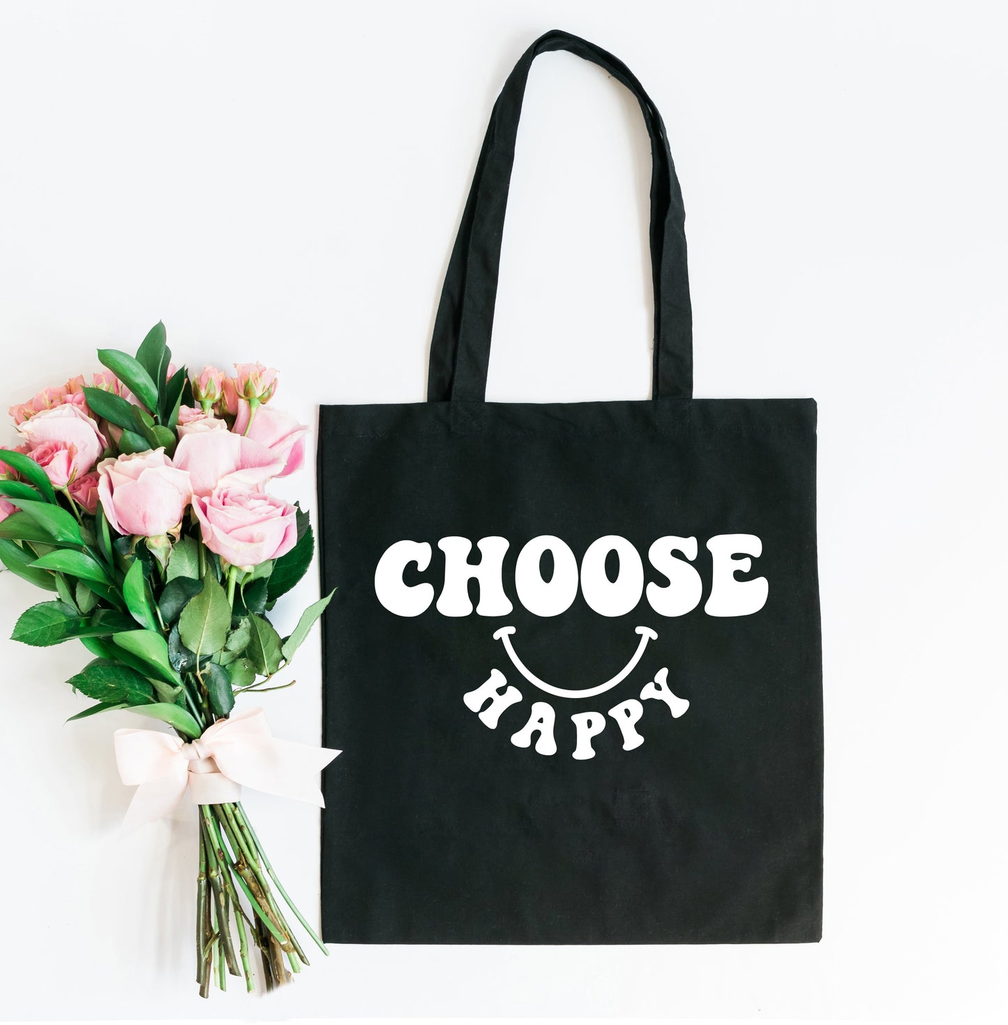 Choose Happy Bold Smiley Face | Tote Bag