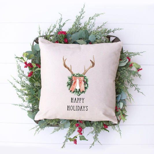 Antler Wreath | Pillow Cover