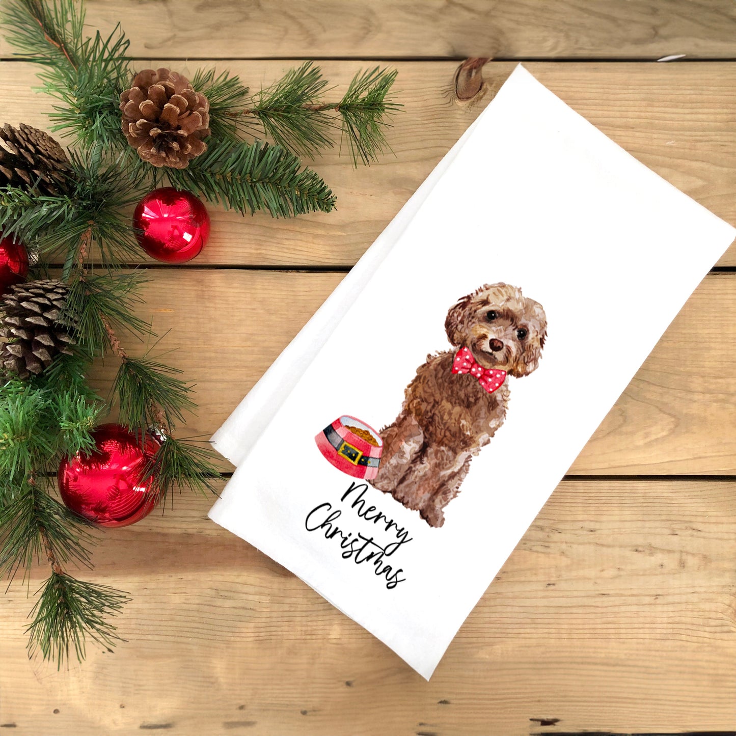 Christmas Cockapoo | Tea Towel