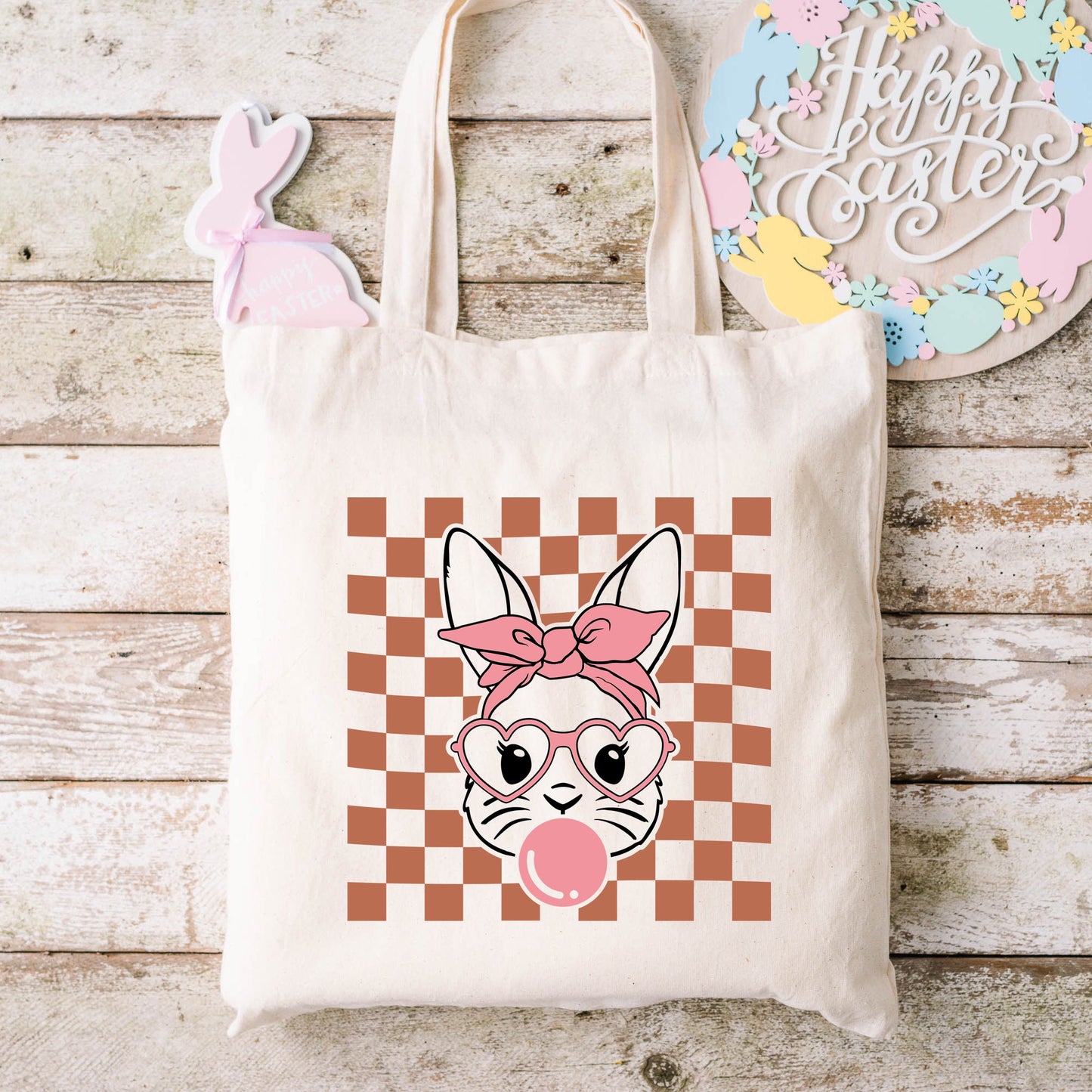 Checkered Bunny | Tote Bag