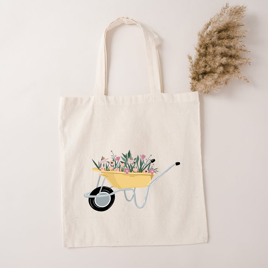 Flowers In A Wheelbarrow | Tote Bag