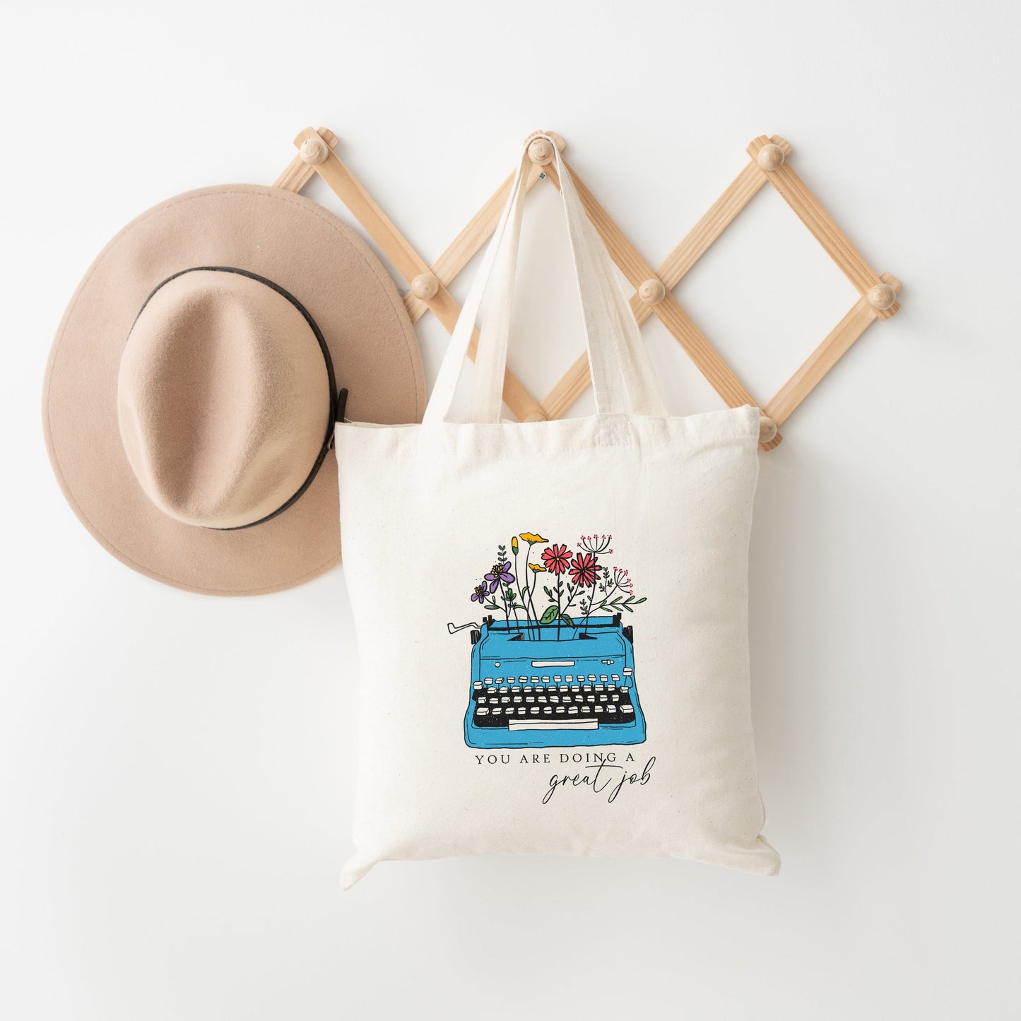 You're Doing A Great Job Typewriting Flowers | Tote Bag