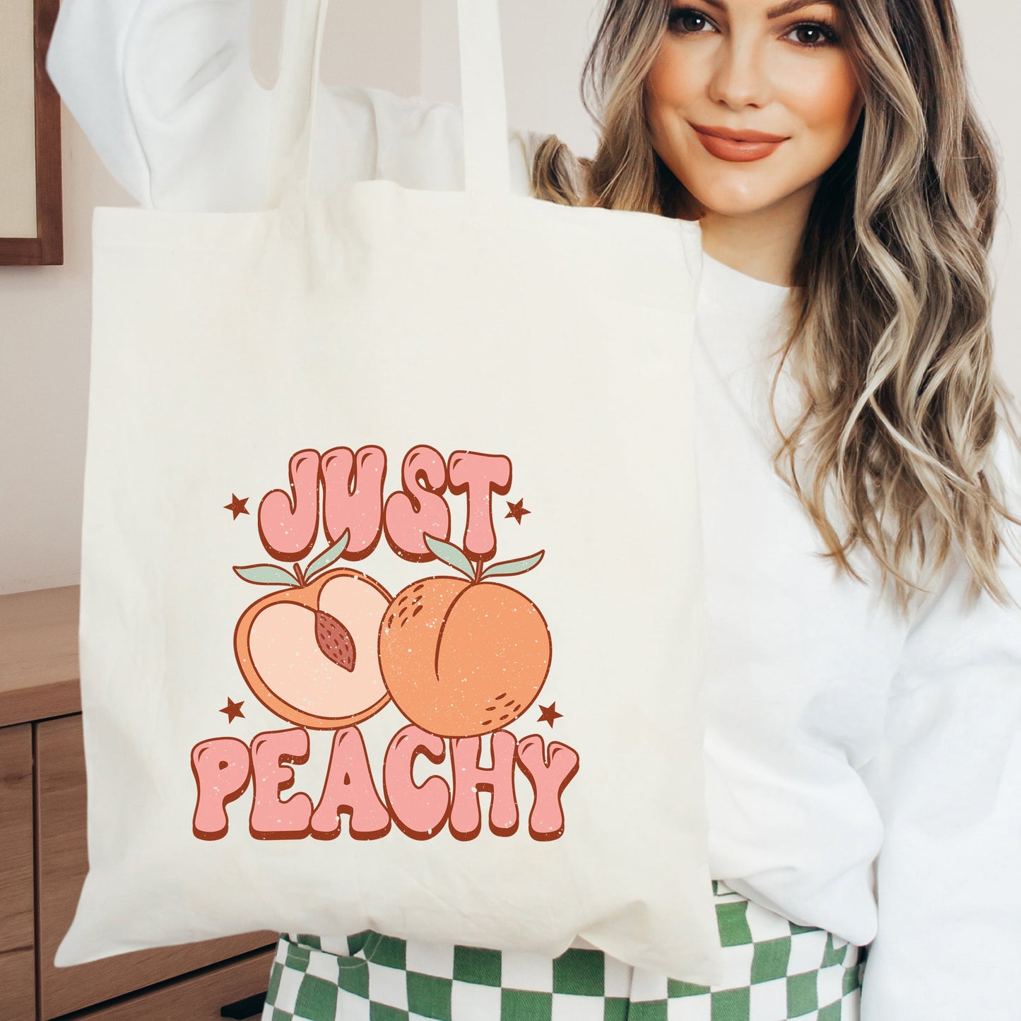 Just Peachy Colorful Peach | Tote Bag