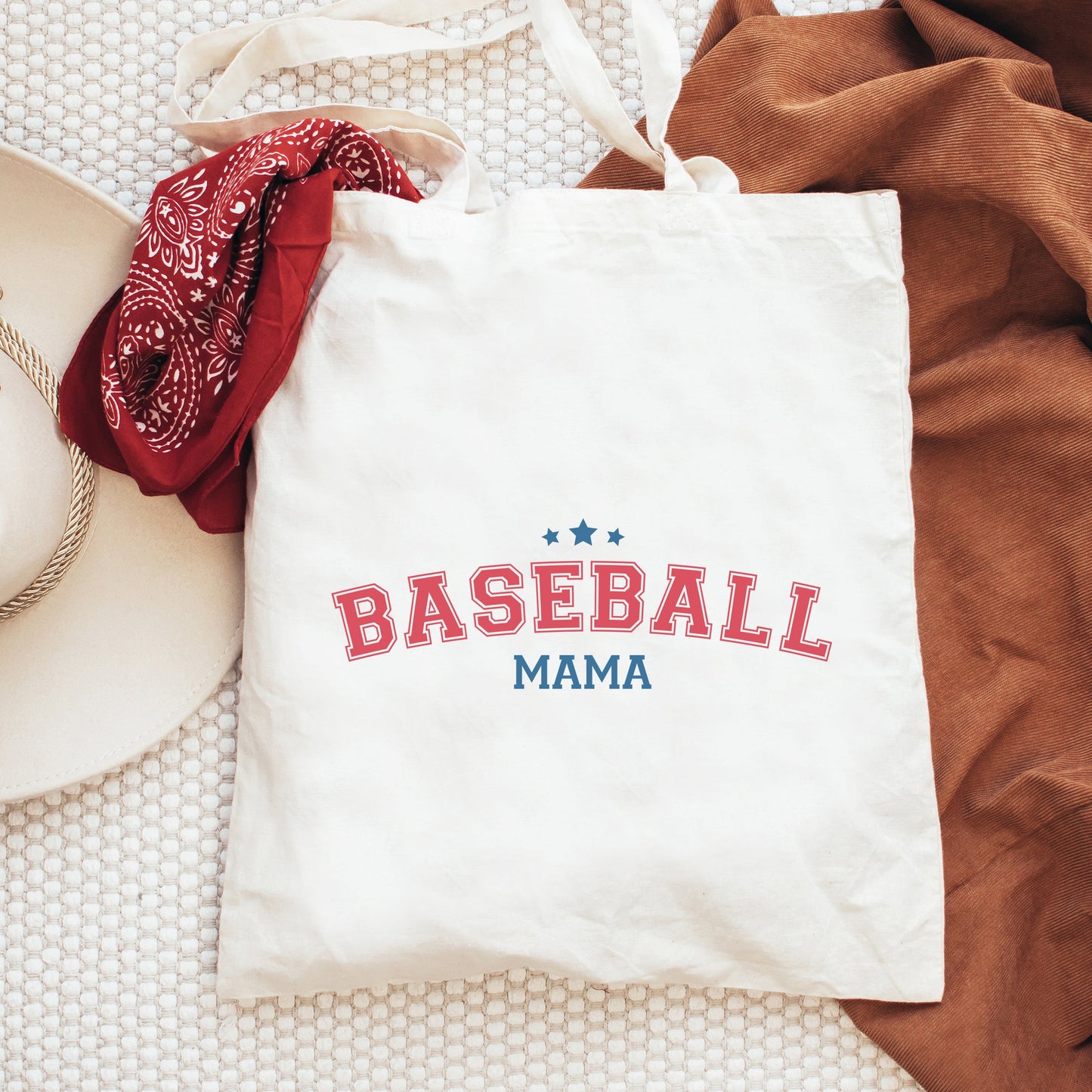 Varsity Baseball Mama Stars | Tote Bag