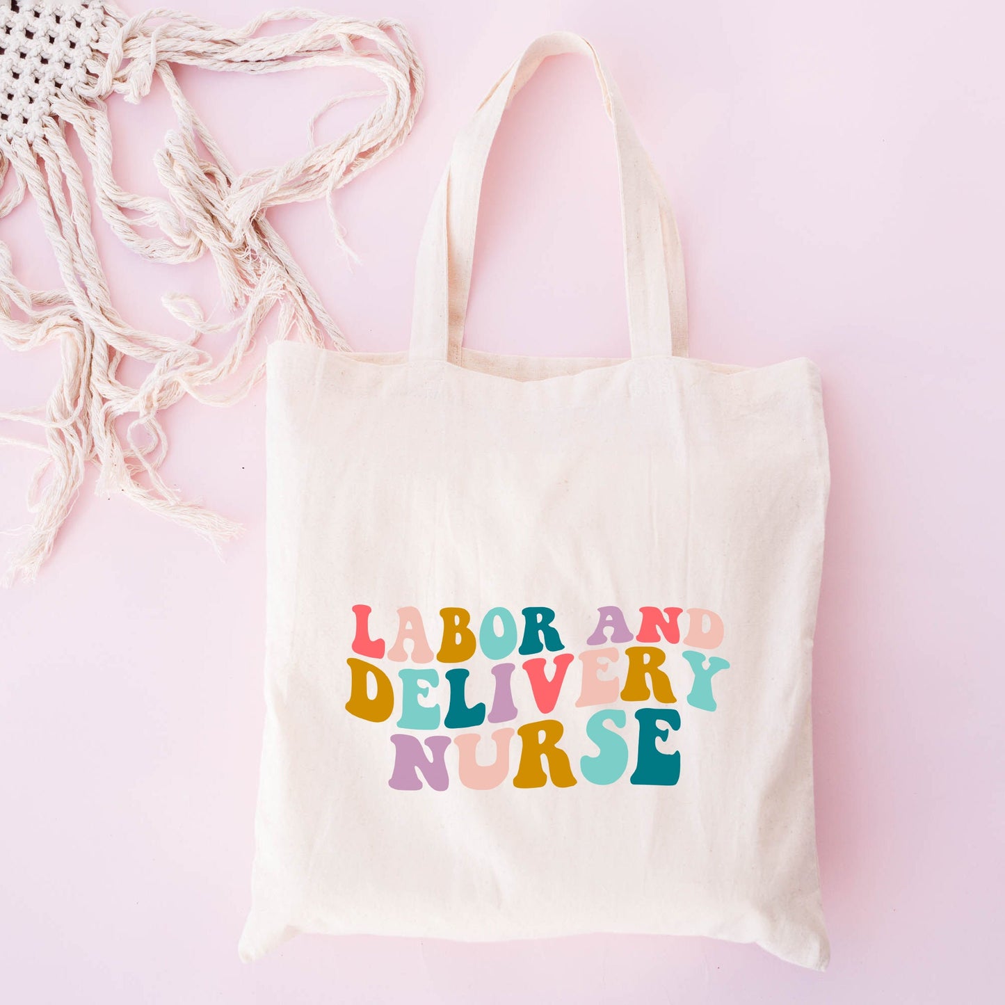 Labor And Delivery Nurse Wavy Bright Colorful | Tote Bag