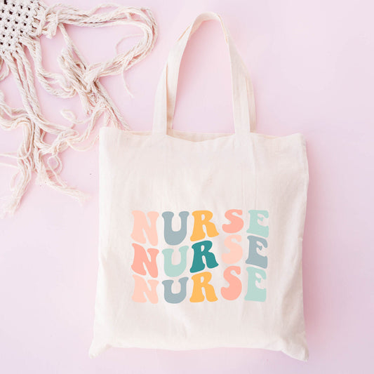 Nurse Stacked Wavy Colorful | Tote Bag