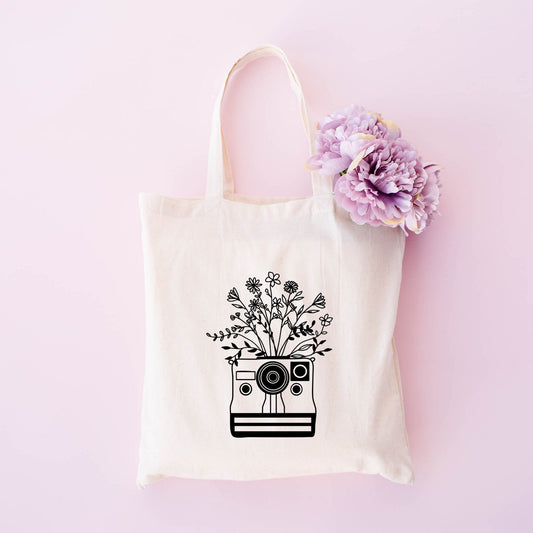 Camera And Wildflowers | Tote Bag