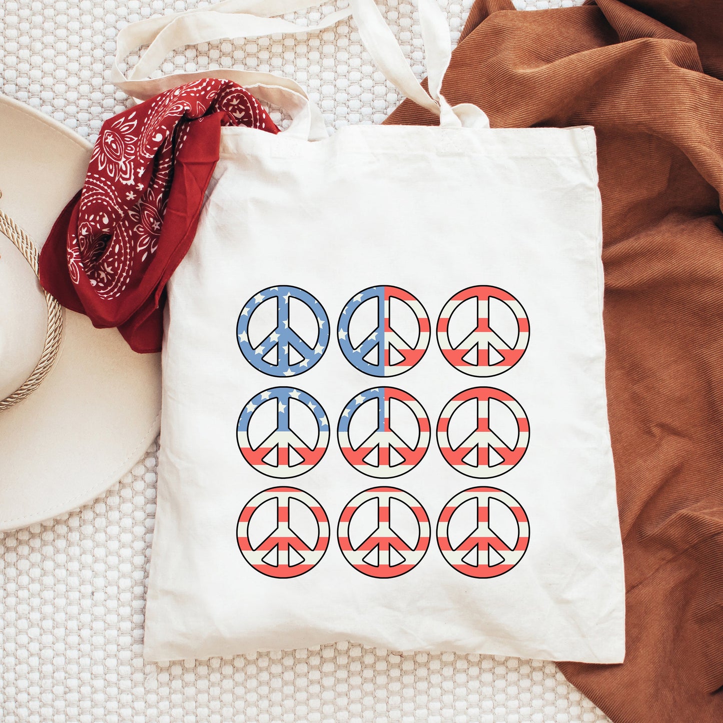 Peace Signs Flag | Tote Bag