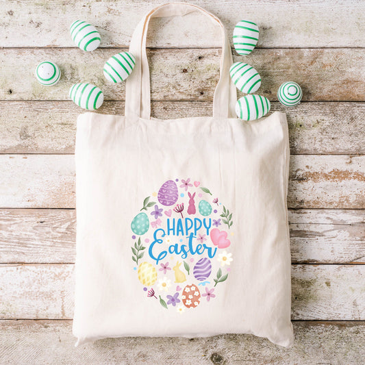 Happy Easter Watercolor Egg | Tote Bag