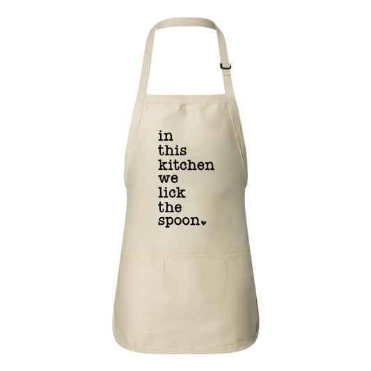 We Lick The Spoon Heart | Apron