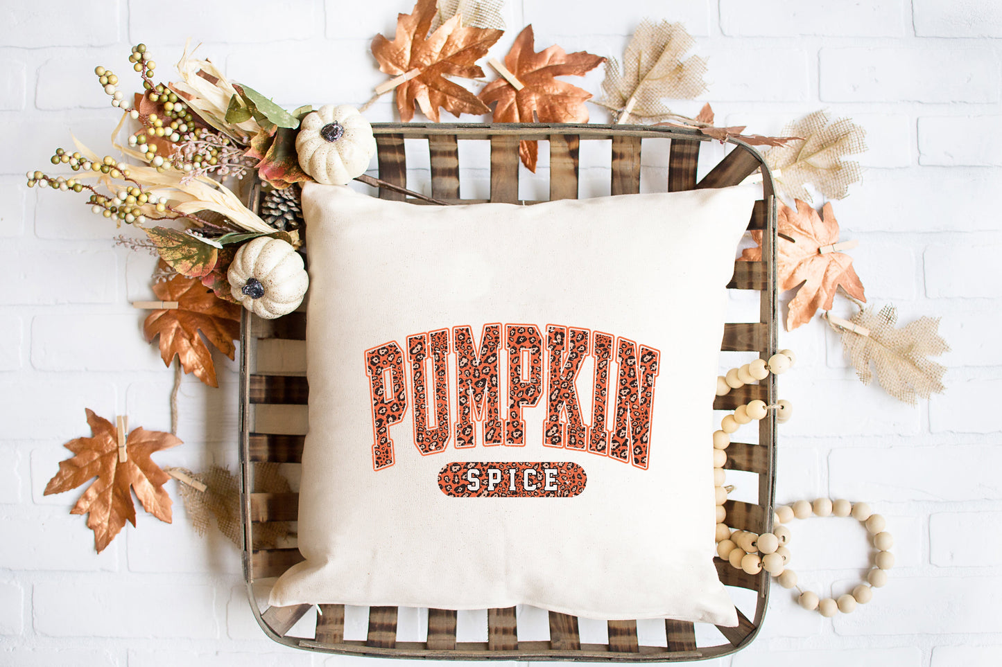 Leopard Pumpkin Spice | Pillow Cover