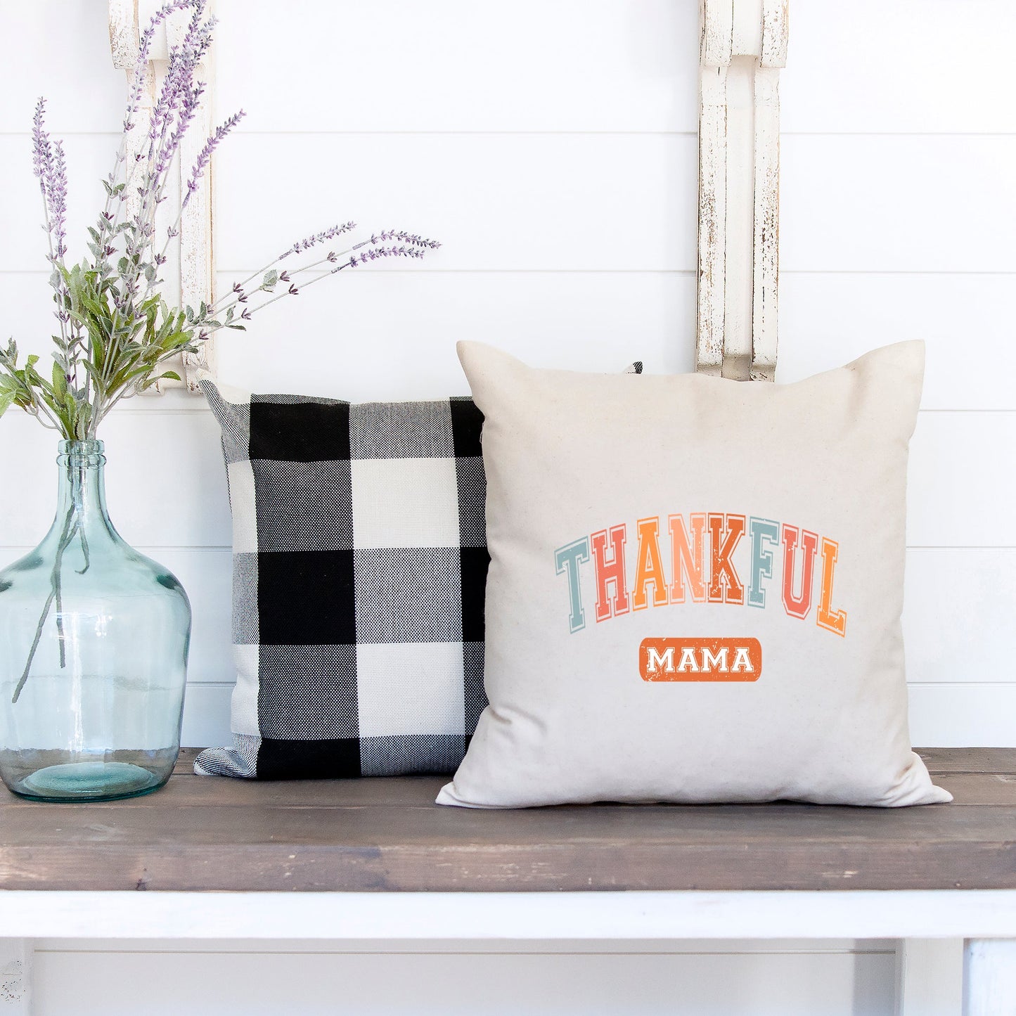 Varsity Thankful Mama | Pillow Cover