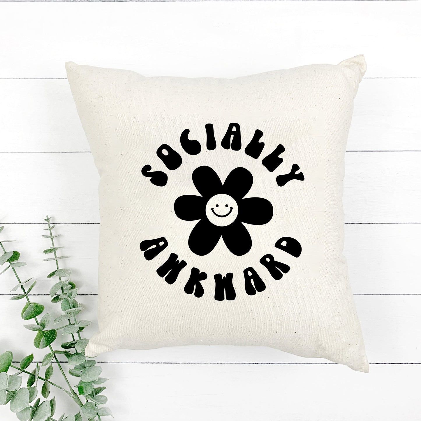 Socially Awkward Smiley Face | Pillow Cover