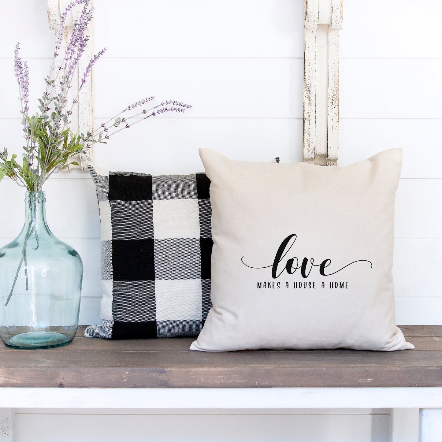 Love Makes A House A Home Cursive | Pillow Cover