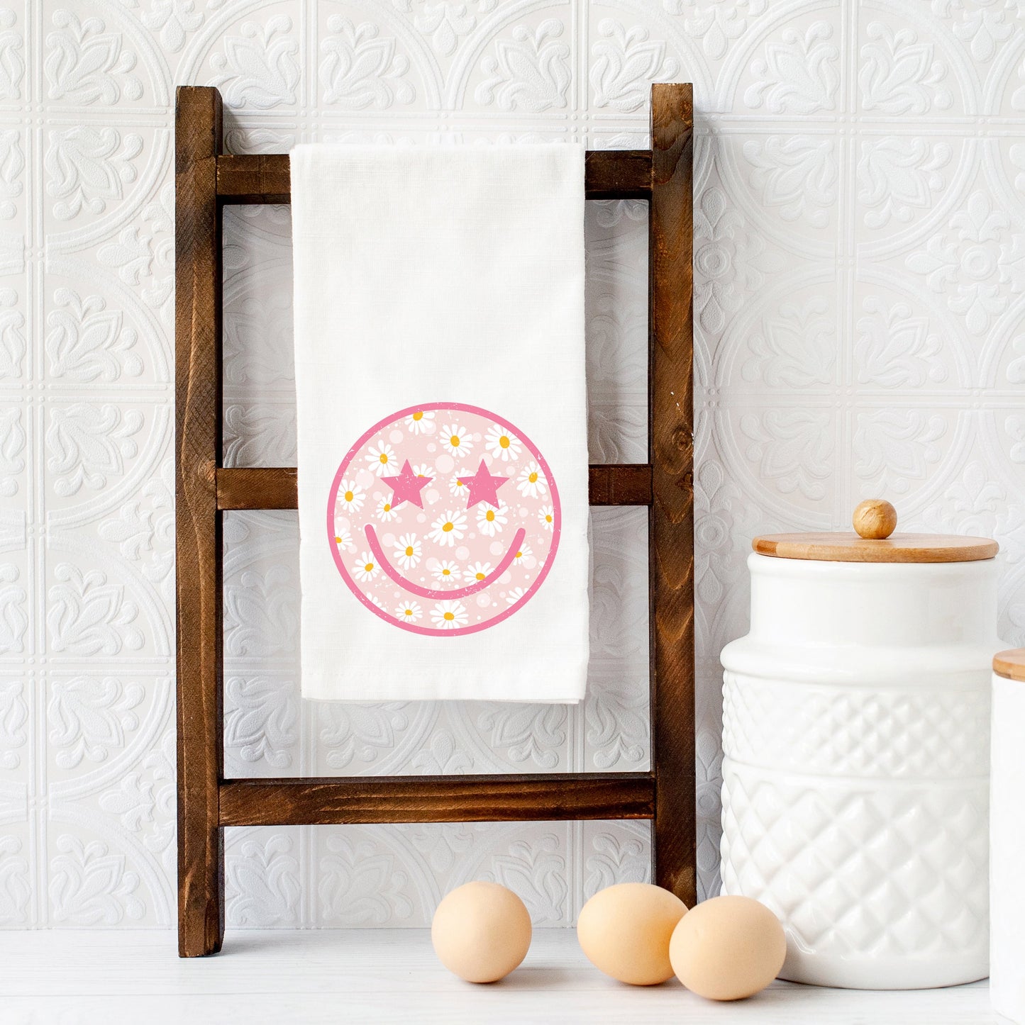 Floral Smiley Face | Tea Towel