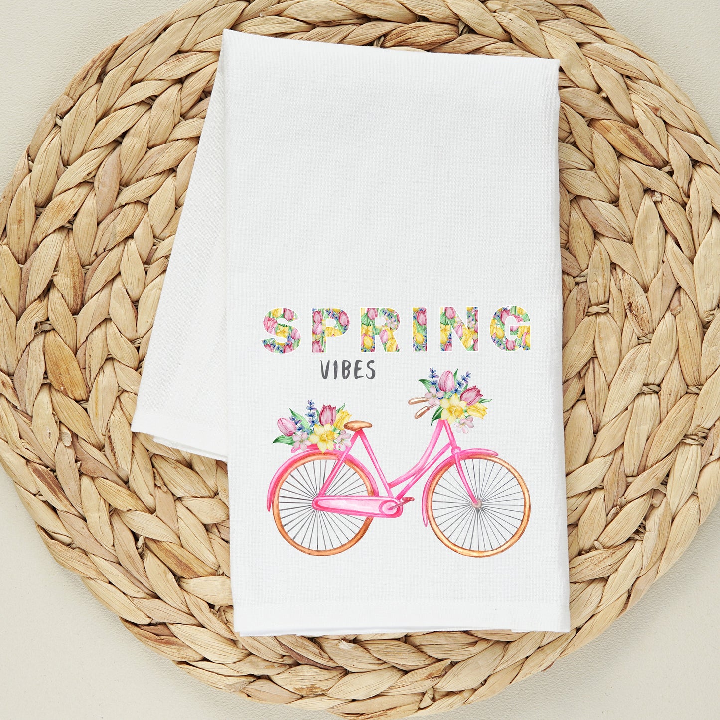 Spring Vibes Bicycle | Tea Towel