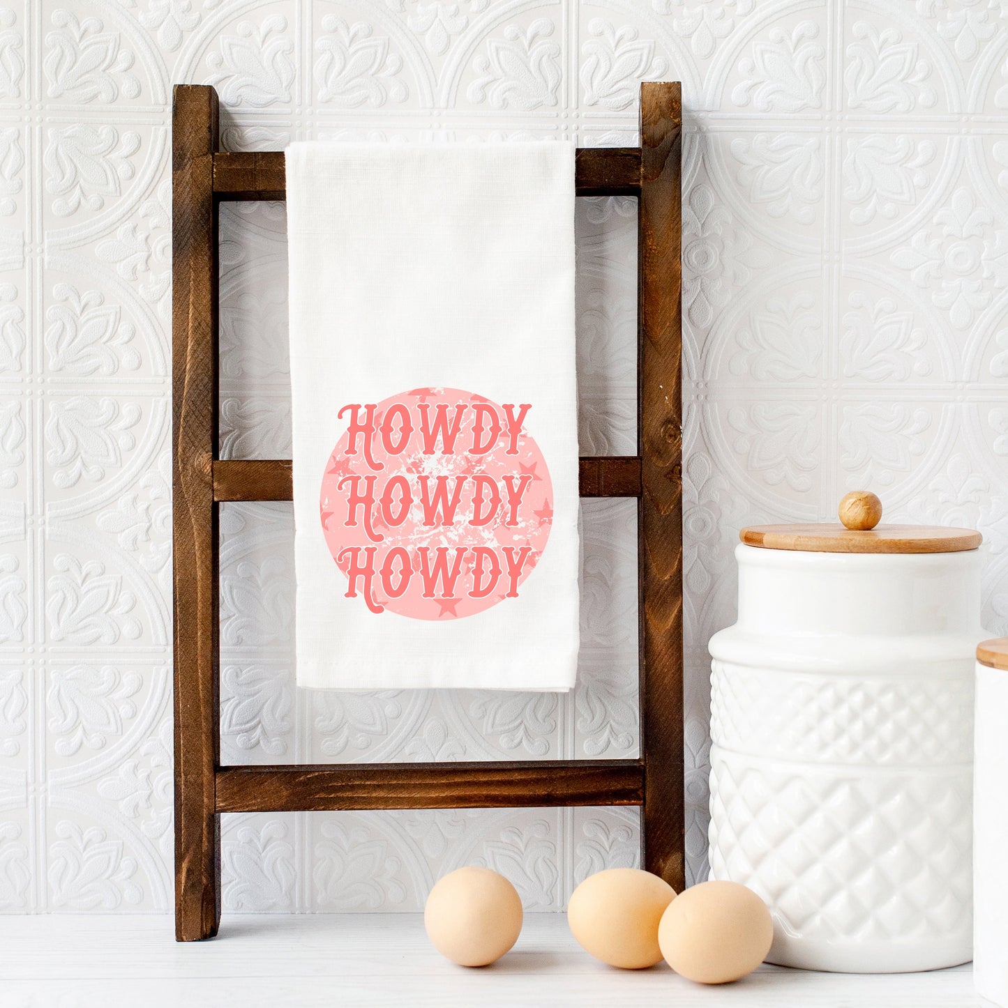 Vintage Howdy Circle | Tea Towel