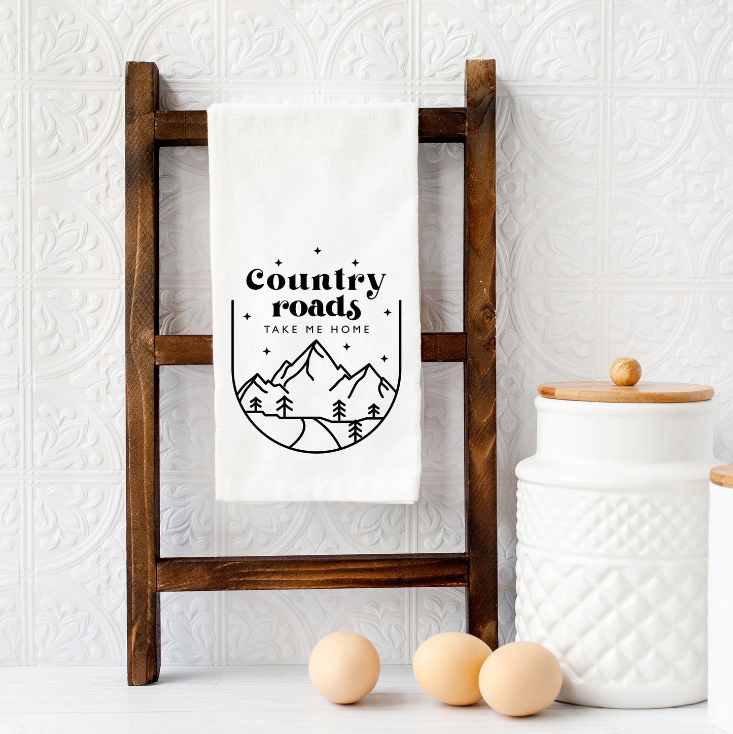 Country Roads Mountains | Tea Towel