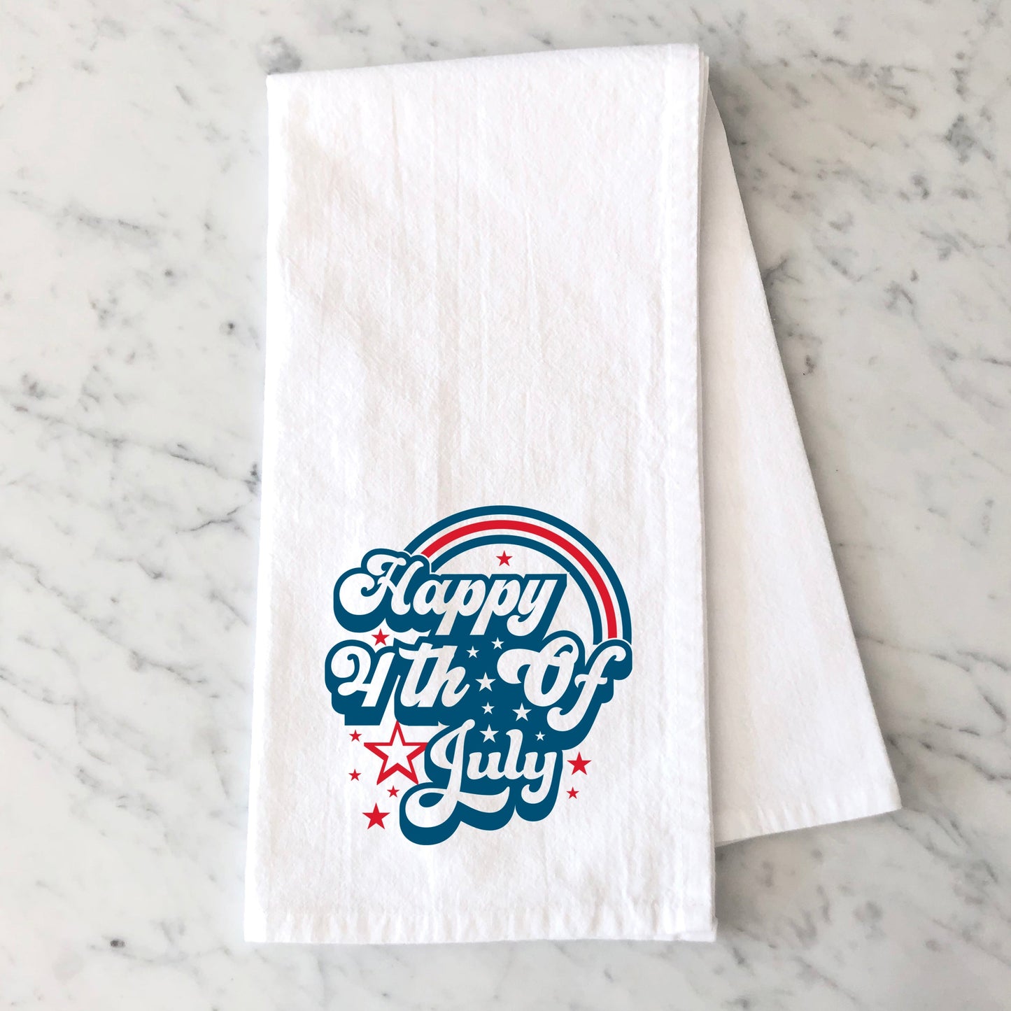 Happy 4th Of July Rainbow | Tea Towel