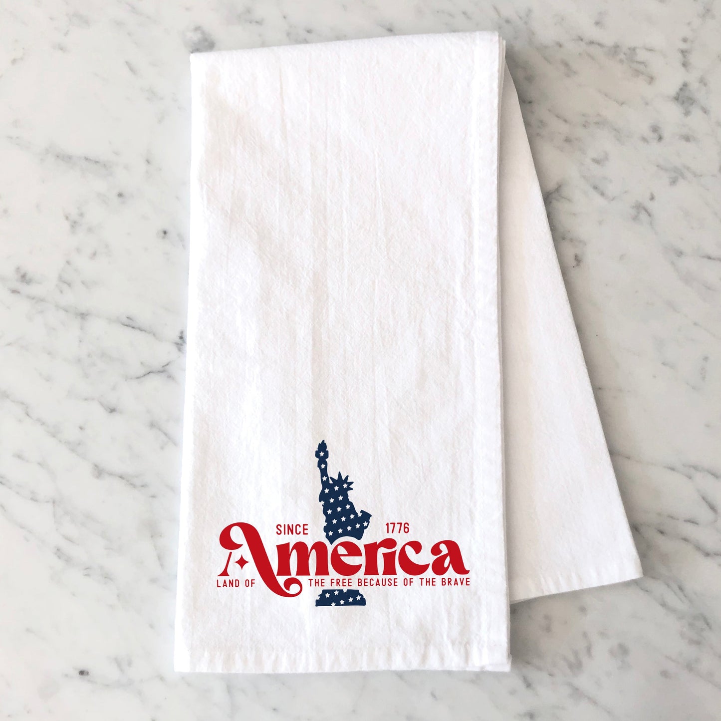 America Statue | Tea Towel