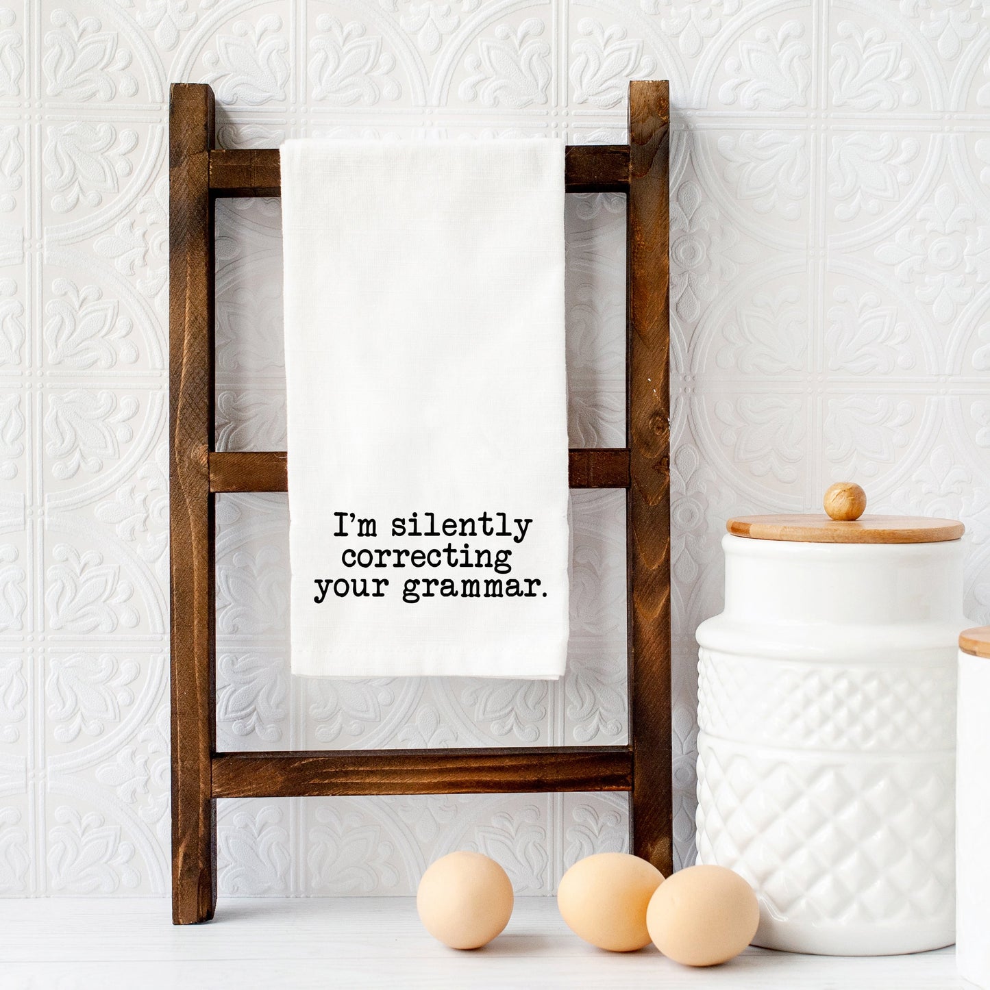 I'm Silently Correcting | Tea Towel