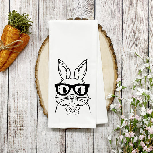 Bunny Face With Bowtie | Tea Towel