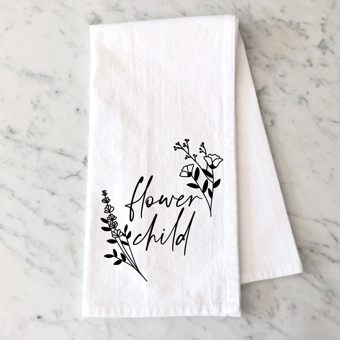 Flower Child Cursive | Tea Towel