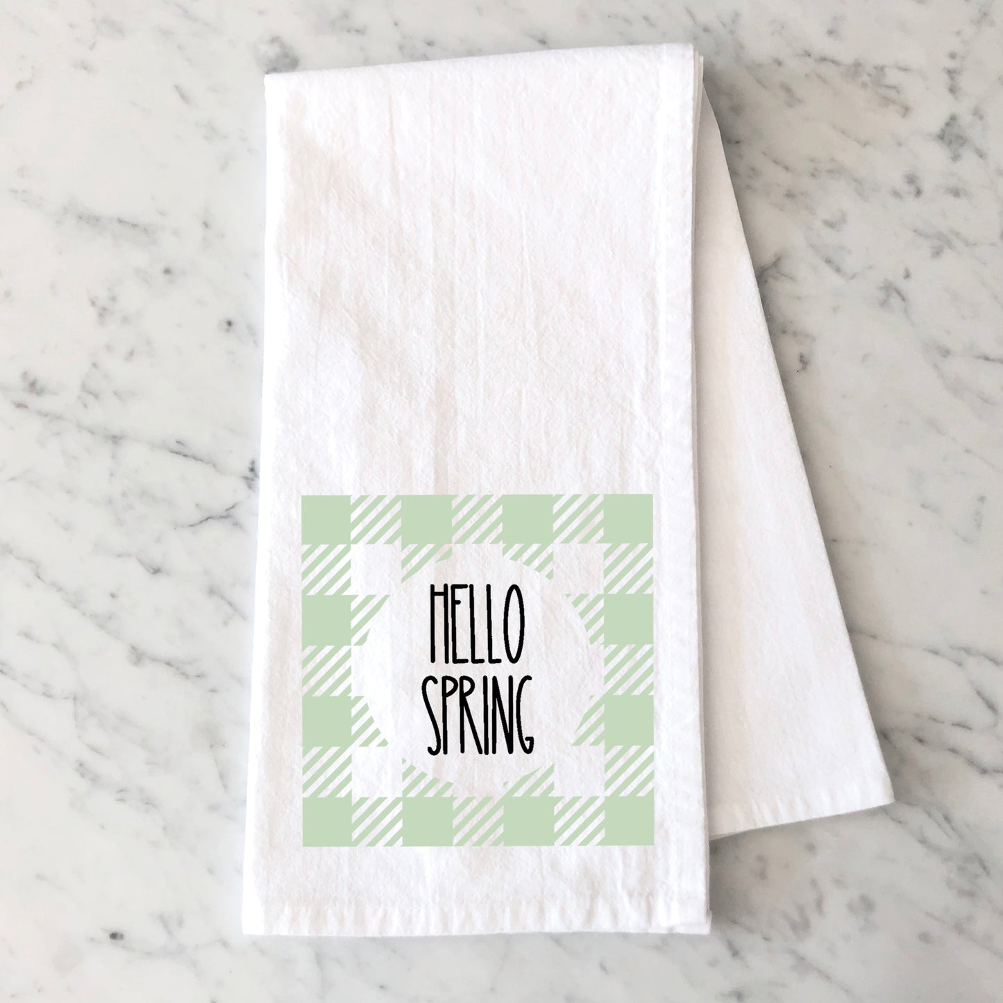 Hello Spring Plaid | Tea Towel