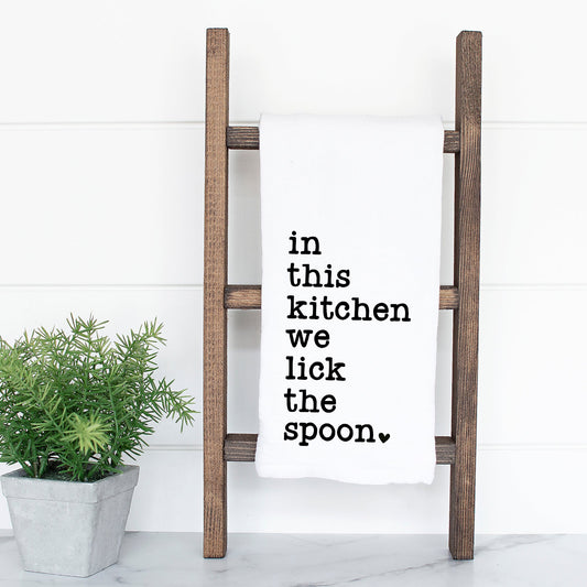 We Lick The Spoon Heart | Tea Towel