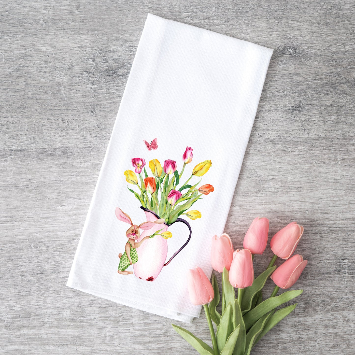 Vintage Water Vase Bouquet | Tea Towel